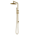 Load image into Gallery viewer, 10&#39;&#39; Round Brushed Brass Shower Station Top Water Inlet(Right Angle)
