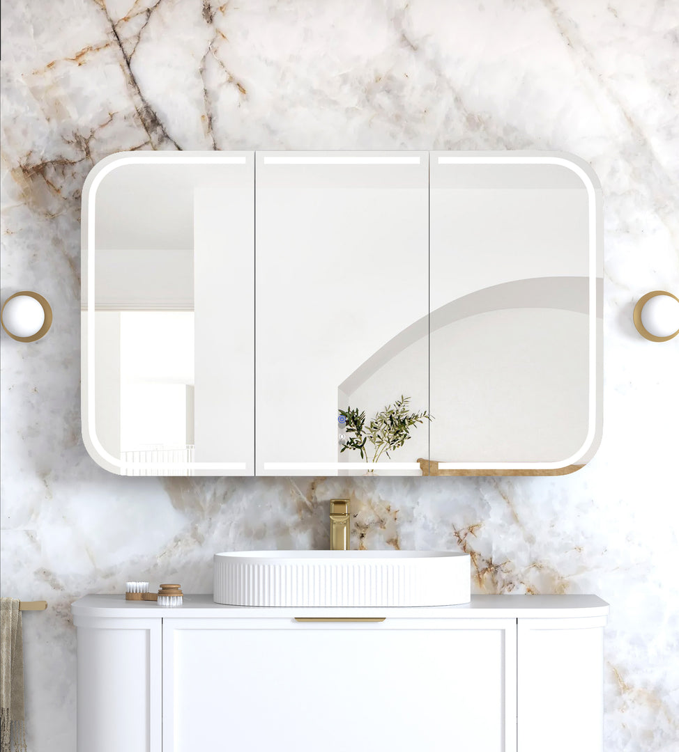 LED Newport White Shaving Cabinet