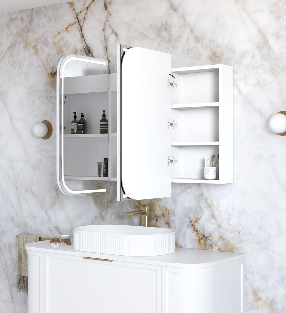 LED Newport White Shaving Cabinet