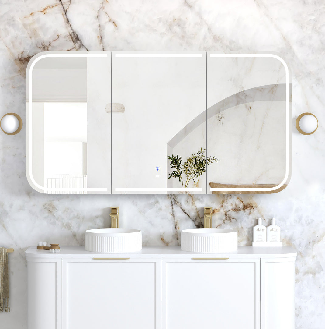 LED Newport White Shaving Cabinet