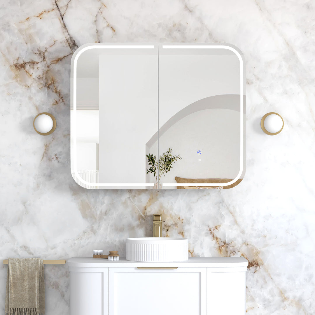LED Newport White Shaving Cabinet