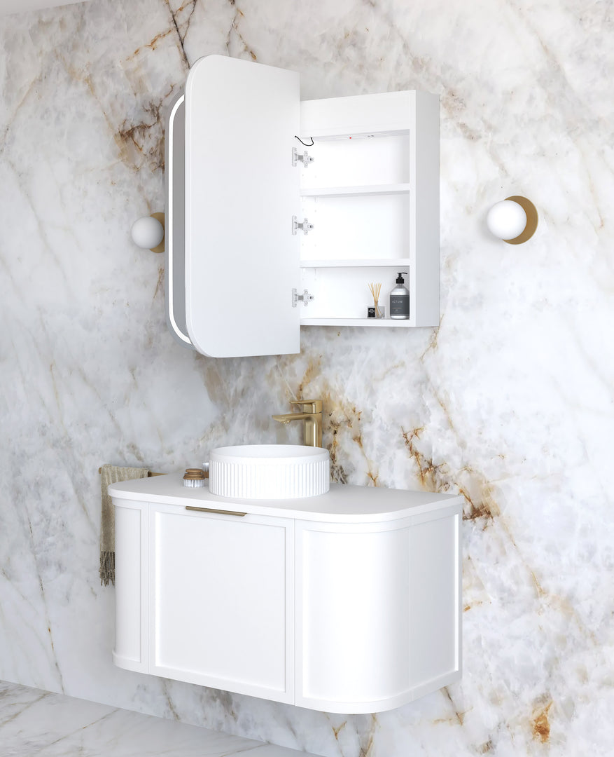 LED Newport White Shaving Cabinet