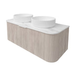 Load image into Gallery viewer, Agena Fluted Wood Grain Wall Hung Vanities Coastal Oak
