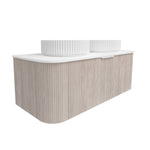 Load image into Gallery viewer, Agena Fluted Wood Grain Wall Hung Vanities Coastal Oak
