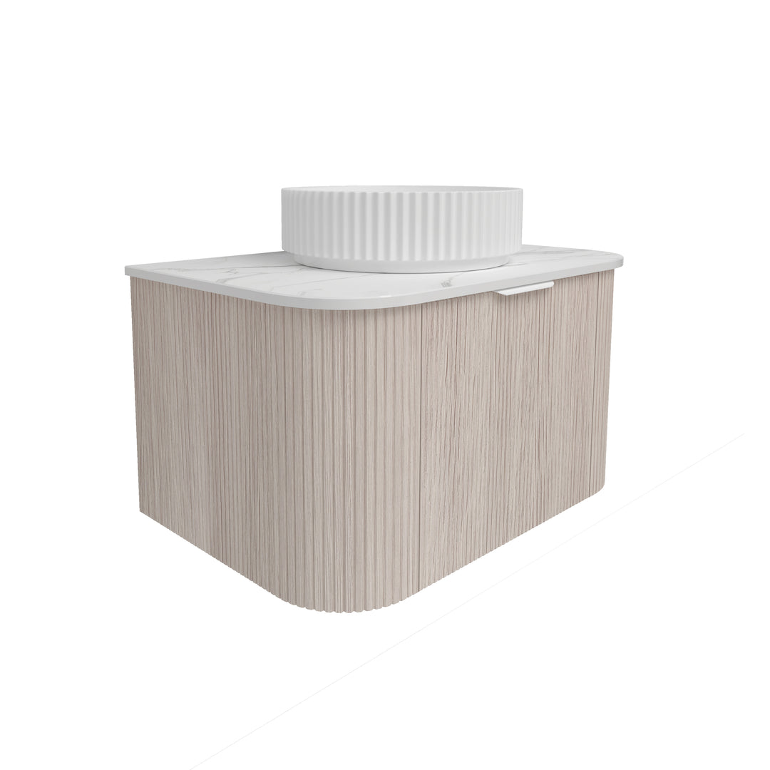 Agena Fluted Wood Grain Wall Hung Vanities Coastal Oak