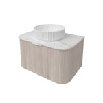 Load image into Gallery viewer, Agena Fluted Wood Grain Wall Hung Vanities Coastal Oak
