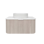 Load image into Gallery viewer, Agena Fluted Wood Grain Wall Hung Vanities Coastal Oak
