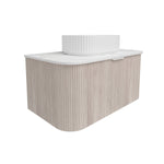 Load image into Gallery viewer, Agena Fluted Wood Grain Wall Hung Vanities Coastal Oak
