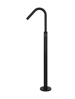 Load image into Gallery viewer, Round Paddle Freestanding Bath Spout and Hand Shower - Matte Black
