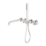 Load image into Gallery viewer, KARA PROGRESSIVE SHOWER SYSTEM SEPARATE PLATE WITH SPOUT 230MM BRUSHED NICKEL
