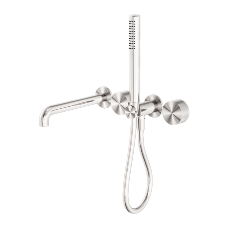 KARA PROGRESSIVE SHOWER SYSTEM SEPARATE PLATE WITH SPOUT 230MM BRUSHED NICKEL