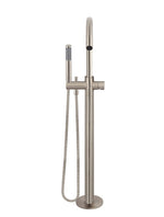 Load image into Gallery viewer, Round Pinless Freestanding Bath Spout and Hand Shower - Champagne

