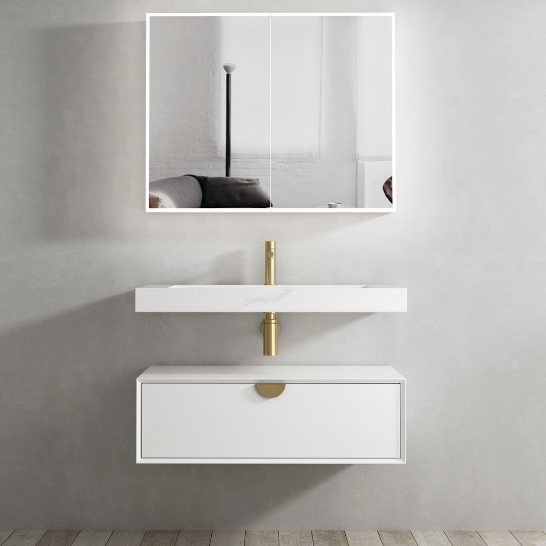 Moonlight White Wall Hung Cabinet