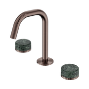 Serenity Basin Set Edge Spout With Verde Alpi Handle Brushed Bronze