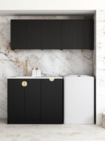 Load image into Gallery viewer, Laundry Kit 1715DR-B Marlo Black with Natural Carrara Marble Top and 400 Drawer Unit

