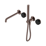 Load image into Gallery viewer, Serenity Progressive Shower System With Spout With Marquina Black Handle And Slim Shower Brushed Bronze
