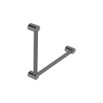 Load image into Gallery viewer, MECCA CARE 32MM AMBULANT TOILET GRAB RAIL 90 DEGREE 450x450MM GUN METAL
