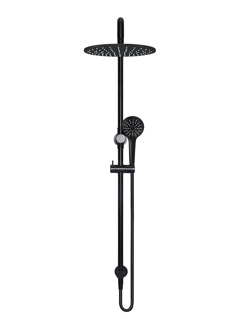 Round Combination Shower Rail 300mm Rose, Three Function Hand Shower