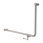 Load image into Gallery viewer, MECCA CARE 32MM DDA 90 DEGREE BENT TUBE GRAB RAIL 600X1000MM WITH TOILET ROLL HOLDER BRUSHED NICKEL
