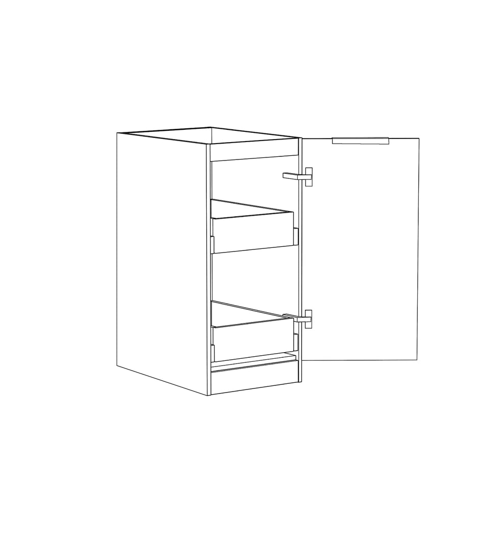 Bondi Laundry 415 Fluted White Base Cabinet with internal Drawer