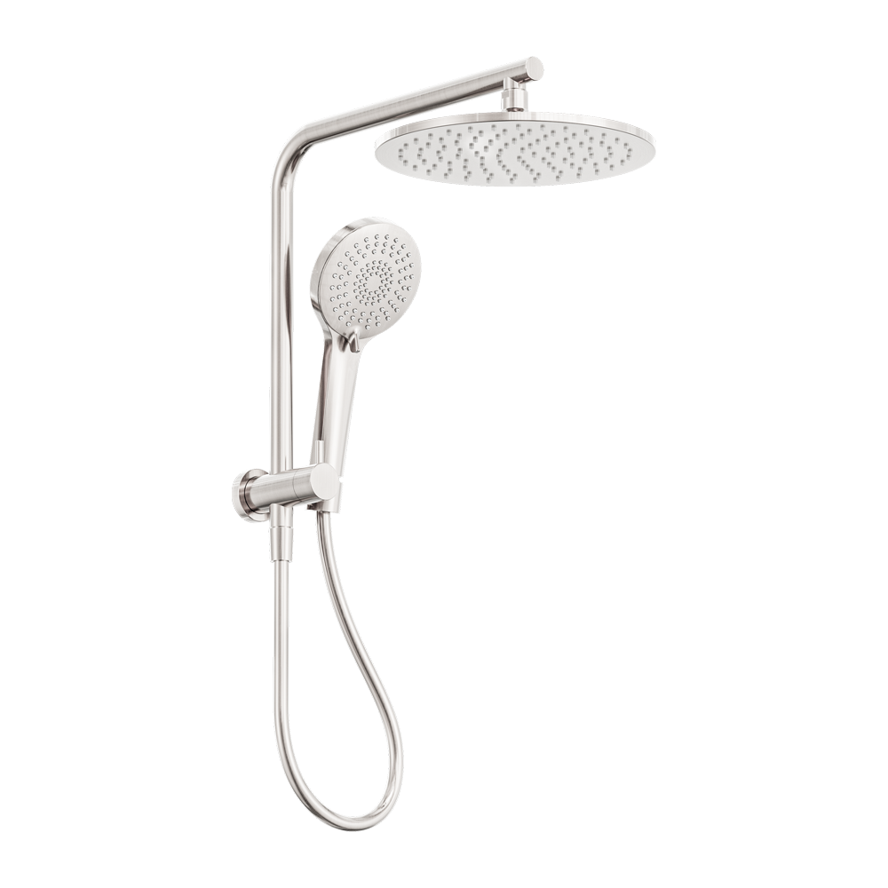 MECCA 2 IN 1 TWIN SHOWER BRUSHED NICKEL
