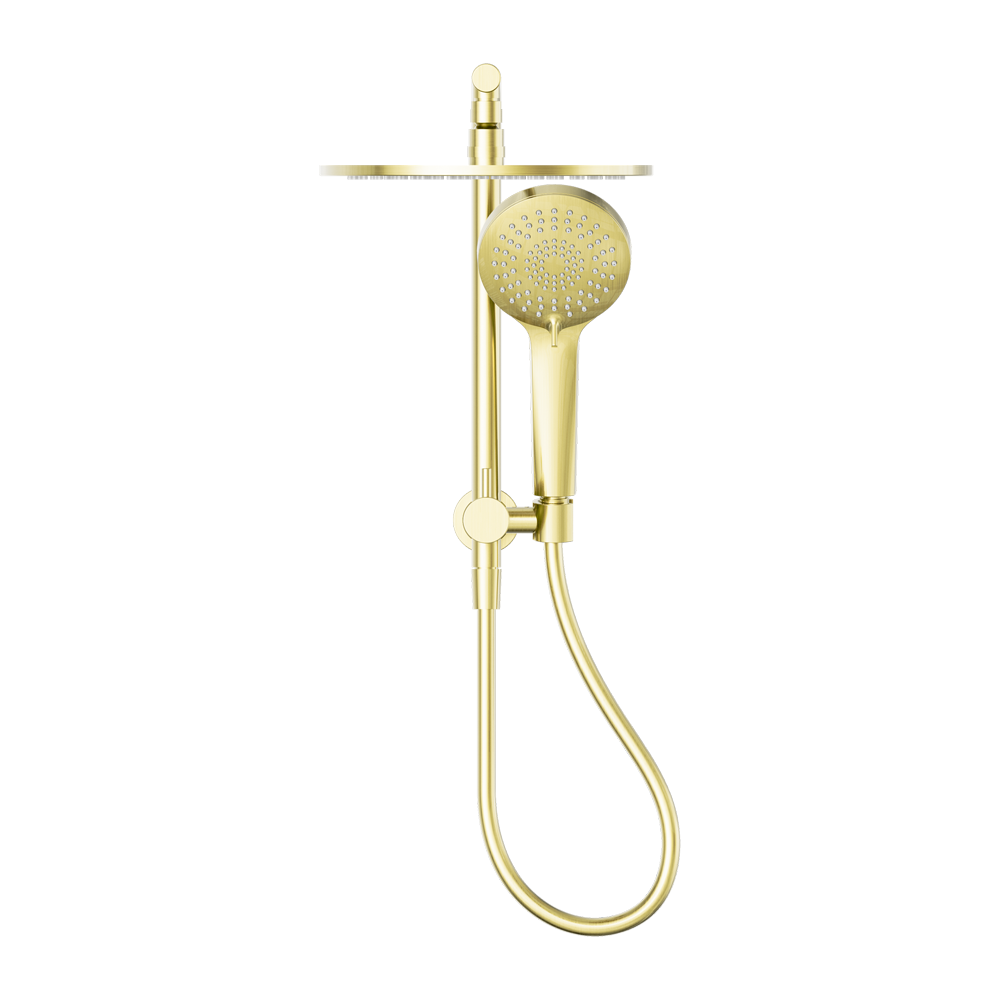 MECCA 2 IN 1 TWIN SHOWER BRUSHED GOLD