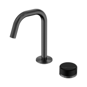 Serenity Progressive Basin Mixer Edge Spout With Marquina Black Handle Gun Metal