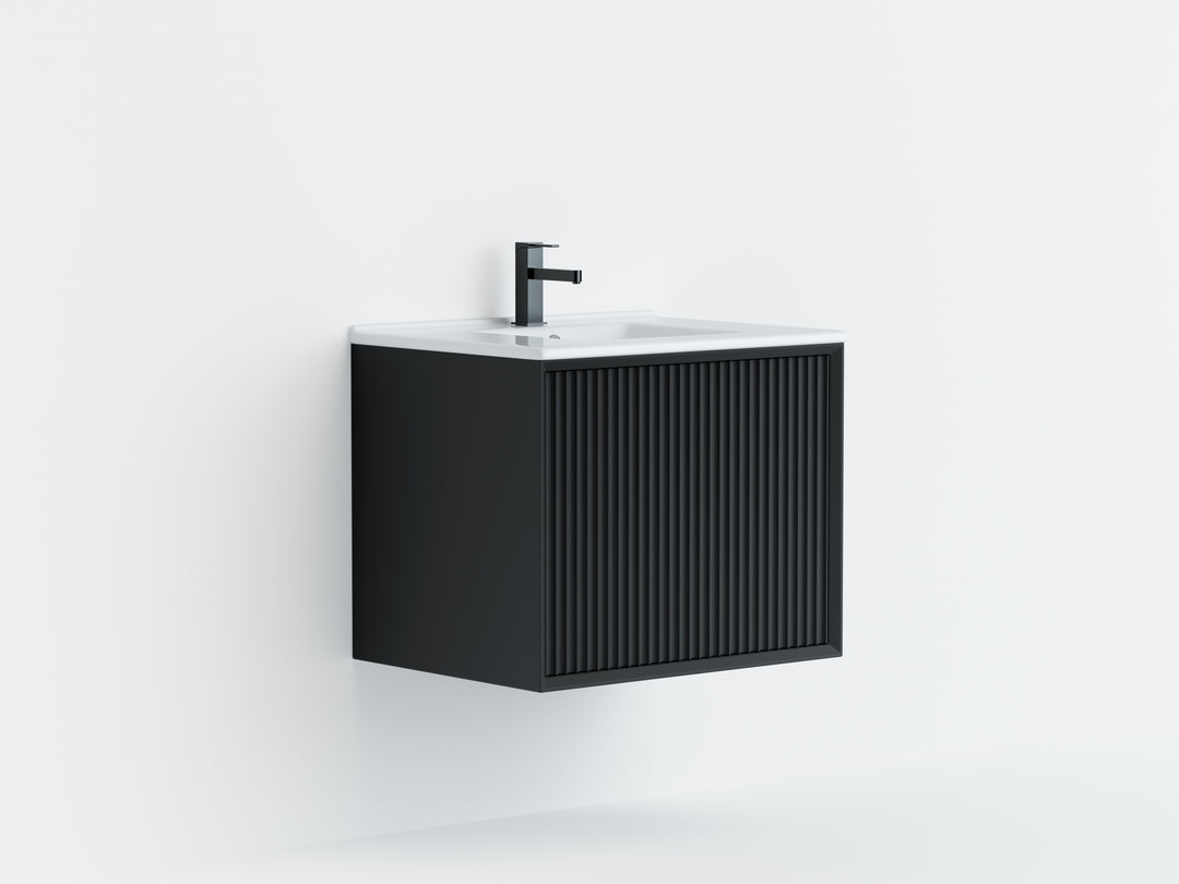 Kliff Modern Wall Hung PVC Cabinet Matte Black