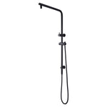 Load image into Gallery viewer, Round Black Shower Station(Right Angle) without Shower Head and Handheld Shower(Stainless Steel Hose)
