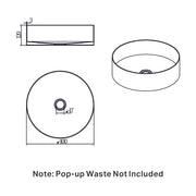 OPAL ROUND 400MM STAINLESS STEEL BASIN BRUSHED NICKEL