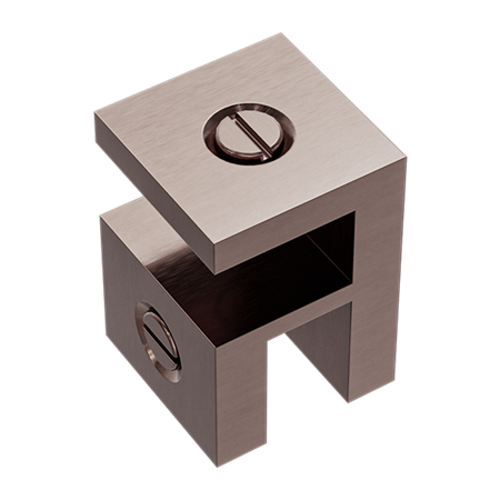 OVER-PANEL GLASS TO GLASS FITTING 10MM GLASS BRUSHED BRONZE