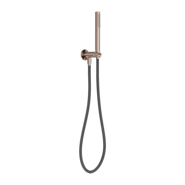 Zen SS316L Shower On Bracket With Outdoor Shower Hose Brushed Bronze