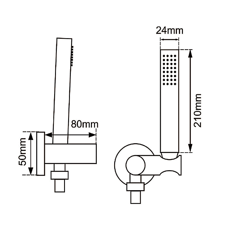 Round Brushed Nickel Shower Rail with Handheld Shower(Stainless Steel Hose)