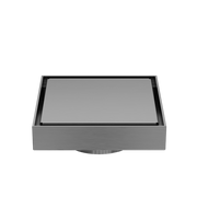 100mm Square Tile Insert Floor Waste 80mm Outlet Gun Metal