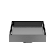130MM SQUARE TILE INSERT FLOOR WASTE 80MM OUTLET GUN METAL
