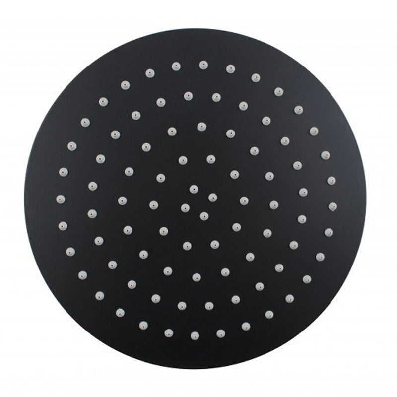 Super-slim Round Black Stainless Steel Shower Head 300mm