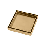 Load image into Gallery viewer, 120*120mm Brushed Brass Stainless Steel Tile Insert Floor Drain(80mm Outlet)
