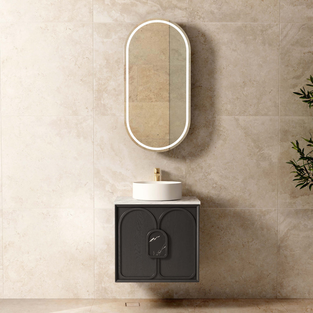 Laguna Black American Oak Wall Hung Vanity