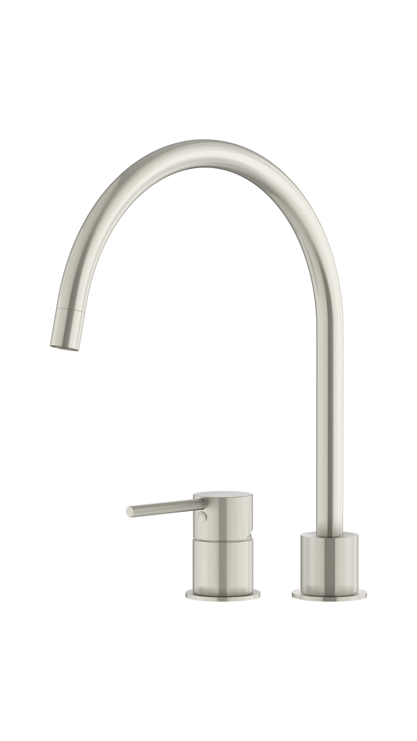 Round Deck Mounted Mixer - PVD Brushed Nickel