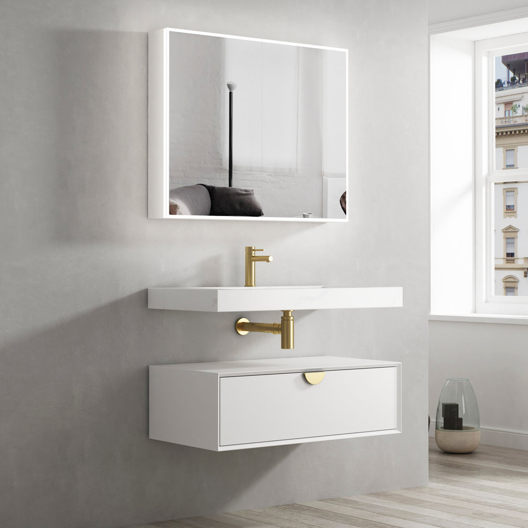 Moonlight White Wall Hung Cabinet