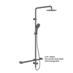 Load image into Gallery viewer, MECCA CARE 32MM T BAR GRAB RAIL 1100X750MM TWIN SHOWER SET GUN METAL

