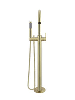 Load image into Gallery viewer, Round Paddle Freestanding Bath Spout and Hand Shower - PVD Tiger Bronze
