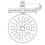 Load image into Gallery viewer, Round Black Shower Head 250mm(Brass)

