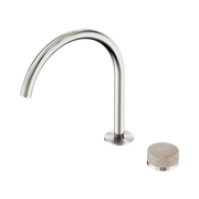 Serenity Progressive Bath/Kitchen Mixer Arc Spout With Rome Travertine Handle Brushed Nickel