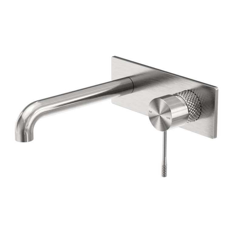 OPAL WALL BASIN/BATH MIXER 185MM BRUSHED NICKEL