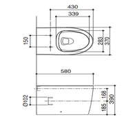 Grande Wall Faced Toilet Pan with Slim Seat