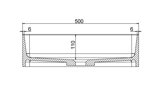 500*360*140 White matte Cast Solid Surface Basin