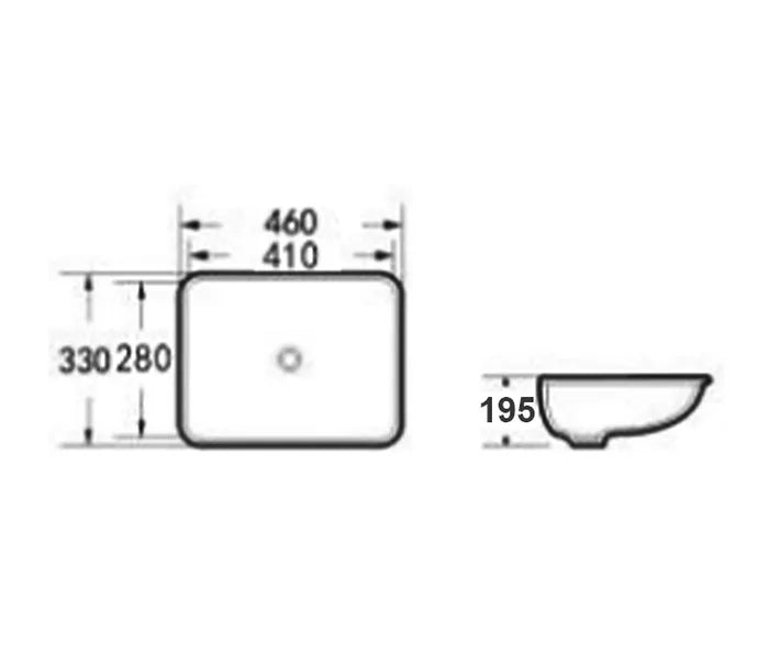 Undermount Square 460x330x175 Basin
