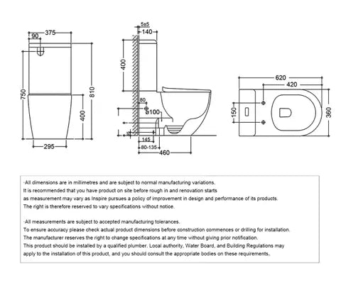 Cosenza Rimless Toilet Std