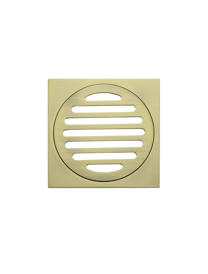 Square Floor Grate Shower Drain 100mm outlet - PVD Tiger Bronze